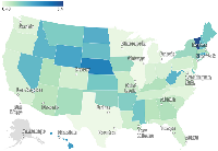 Figure 5: Crude death rates for sudden cardiac death (SCD) among colorectal cancer patients by United States, 1999–2020.